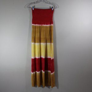Lucky Brand Co. Womens Tie Dye Maxi Skirt - Size XS/SP, Red, Yellow & White